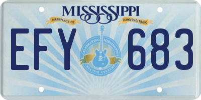 MS license plate EFY683