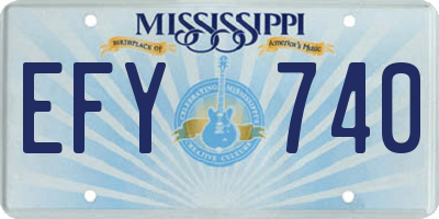 MS license plate EFY740