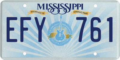 MS license plate EFY761