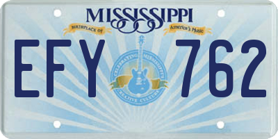 MS license plate EFY762