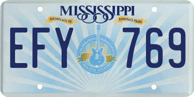 MS license plate EFY769