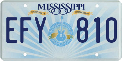 MS license plate EFY810