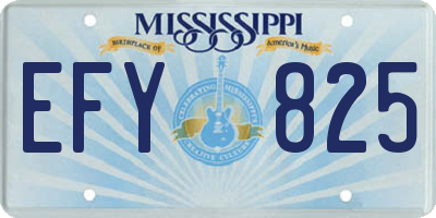 MS license plate EFY825