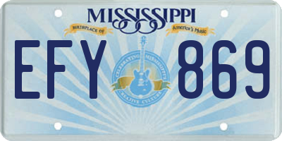 MS license plate EFY869