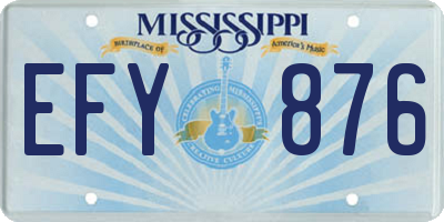 MS license plate EFY876