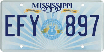 MS license plate EFY897