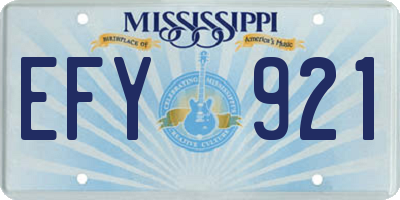 MS license plate EFY921