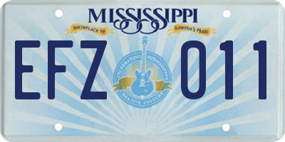 MS license plate EFZ011