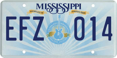 MS license plate EFZ014