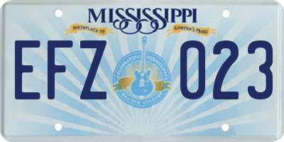 MS license plate EFZ023