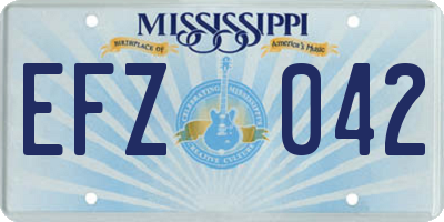 MS license plate EFZ042