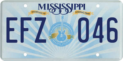 MS license plate EFZ046