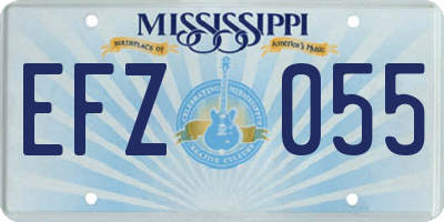 MS license plate EFZ055