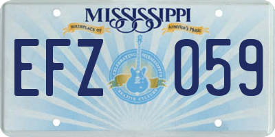 MS license plate EFZ059