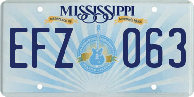 MS license plate EFZ063
