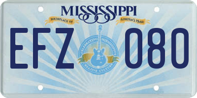MS license plate EFZ080