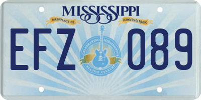 MS license plate EFZ089