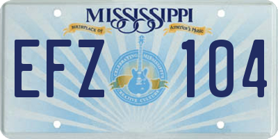 MS license plate EFZ104