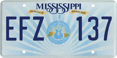 MS license plate EFZ137