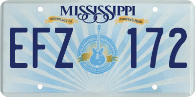 MS license plate EFZ172