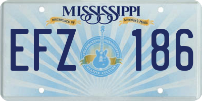 MS license plate EFZ186
