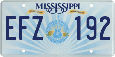 MS license plate EFZ192
