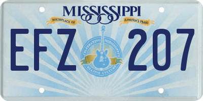 MS license plate EFZ207