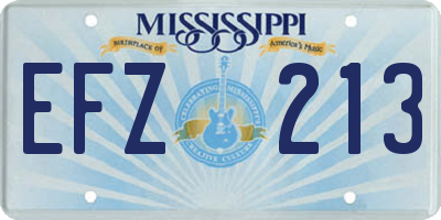 MS license plate EFZ213