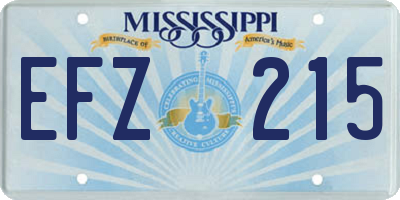 MS license plate EFZ215