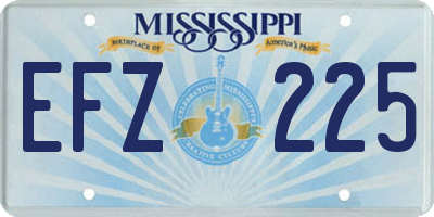 MS license plate EFZ225
