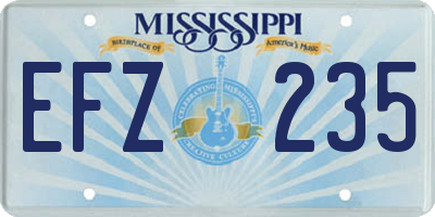 MS license plate EFZ235