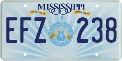 MS license plate EFZ238