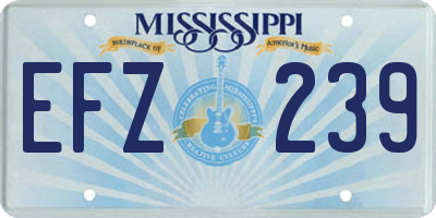 MS license plate EFZ239
