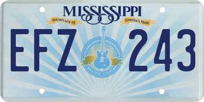 MS license plate EFZ243