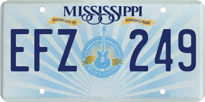 MS license plate EFZ249