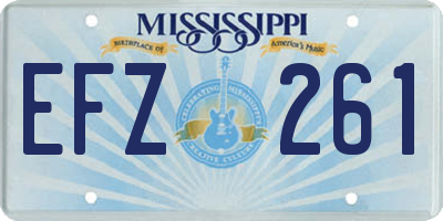 MS license plate EFZ261