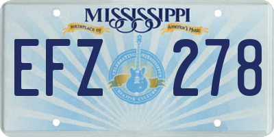 MS license plate EFZ278