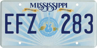 MS license plate EFZ283