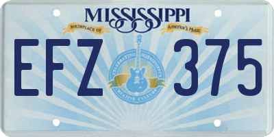 MS license plate EFZ375