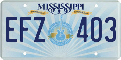 MS license plate EFZ403