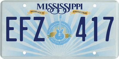 MS license plate EFZ417