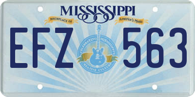 MS license plate EFZ563