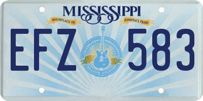 MS license plate EFZ583