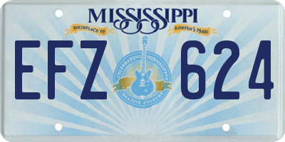 MS license plate EFZ624