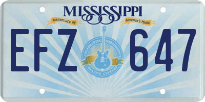 MS license plate EFZ647
