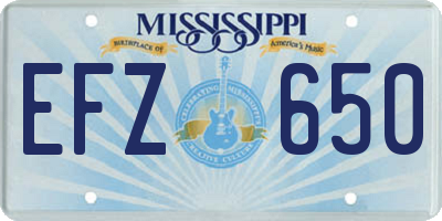 MS license plate EFZ650