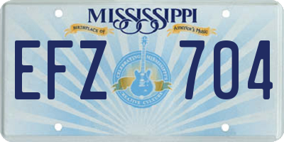 MS license plate EFZ704