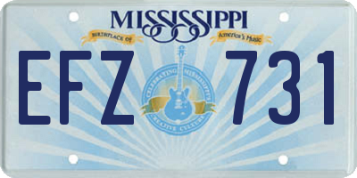 MS license plate EFZ731