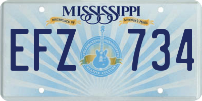 MS license plate EFZ734