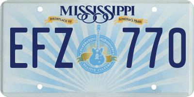 MS license plate EFZ770